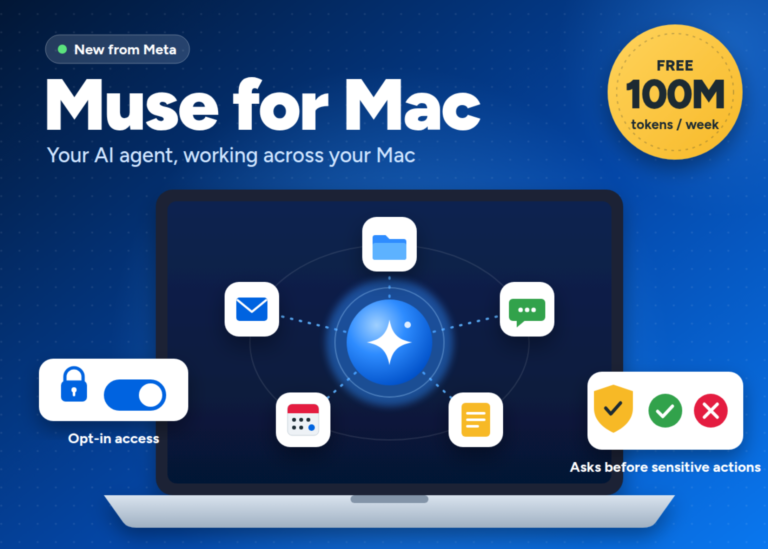 Meta lança Muse para Mac: agente de IA que acessa arquivos, e-mails, mensagens e calendário locais