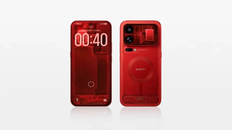 Xiaomi 18 Pro ganha edição especial com design vermelho transparente que simula componentes internos